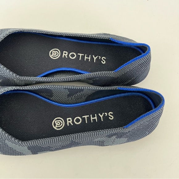 ROTHY’S The Point Gray Camouflage Print Pointed Toe Slip On Ballet Flats Sz 9.5 - Picture 9 of 13
